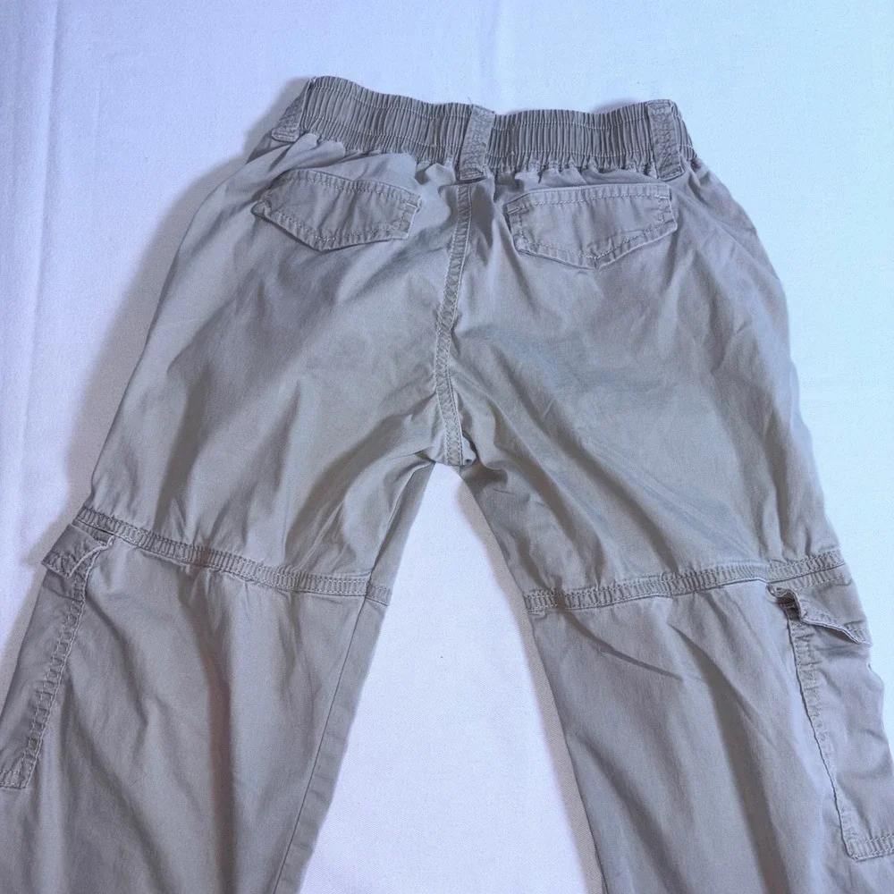 Abercrombie Kids Cargo Jogger Pants age 11 / 12 Tan  Elastic Waist Utility